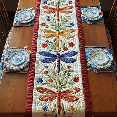 Dragonfly Garden Quilted Table Runner Halloween Table Runner Thanksgiving Table Decor