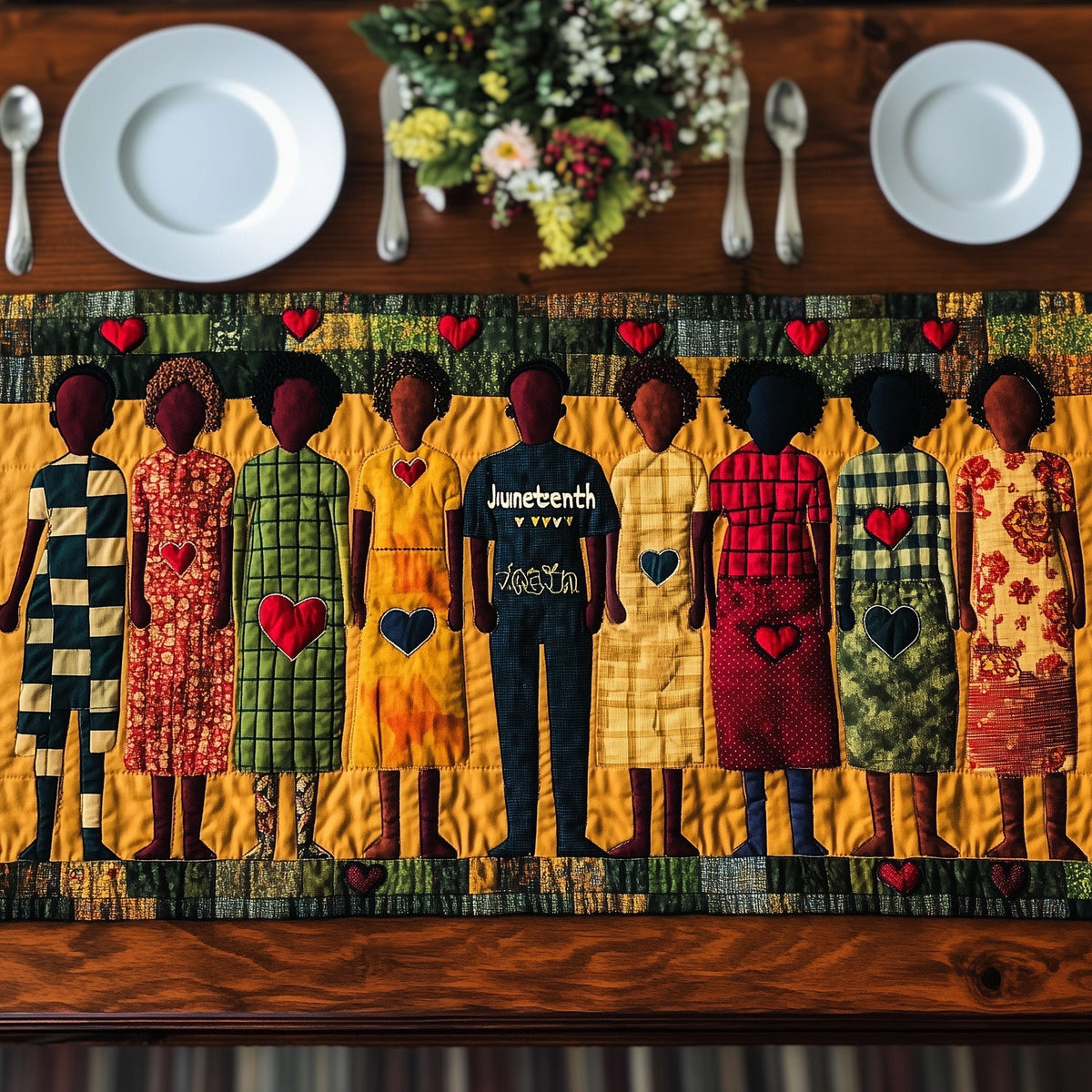 Melanin Majesty Quilted Table Runner Halloween Table Runner Thanksgiving Table Decor