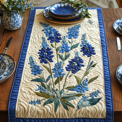 Bluebonnet Meadow Quilted Table Runner Halloween Table Runner Thanksgiving Table Decor