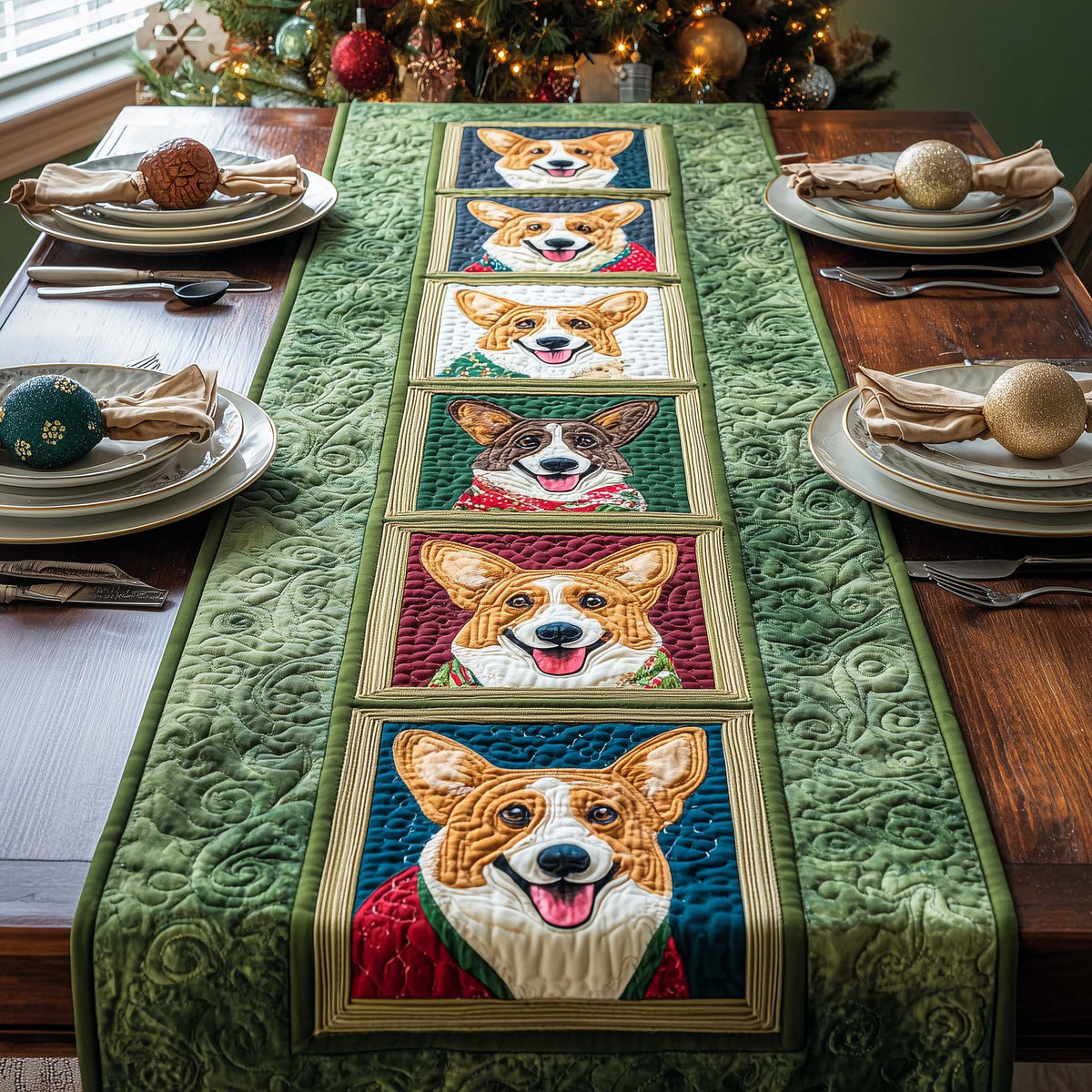 Corgi Gallery Quilted Table Runner Halloween Table Runner Thanksgiving Table Decor