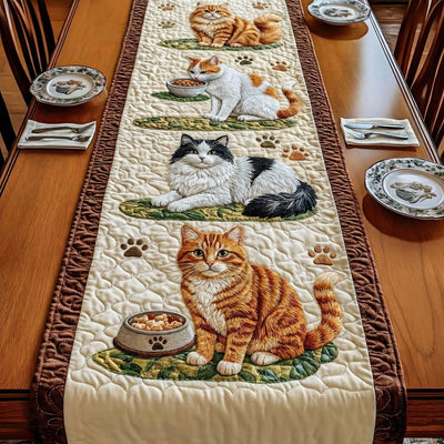 Adorable Cats Quilted Table Runner Halloween Table Runner Thanksgiving Table Decor