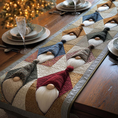 Gnome Row Quilted Table Runner Halloween Table Runner Thanksgiving Table Decor