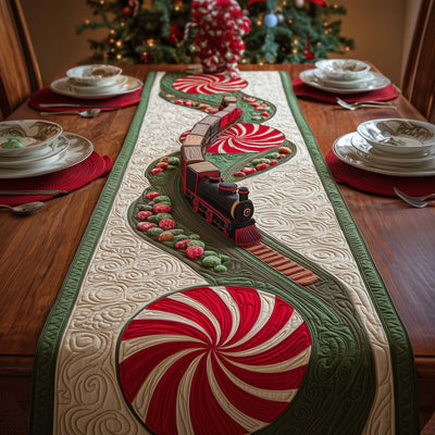 Candy Train Quilted Table Runner Halloween Table Runner Thanksgiving Table Decor