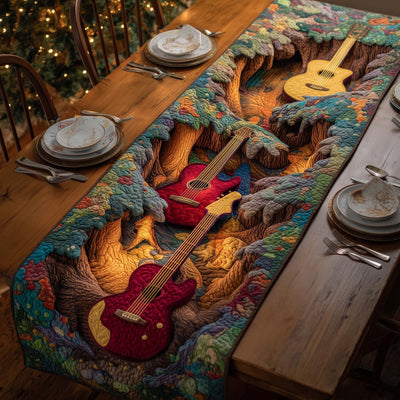 Forest Guitars Quilted Table Runner Halloween Table Runner Thanksgiving Table Decor