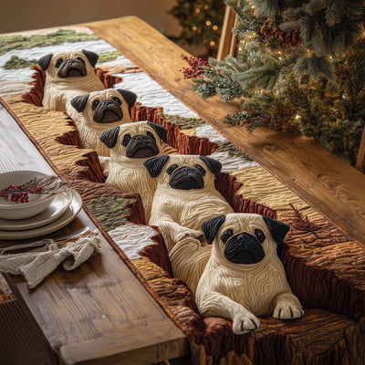 Tunnel Pugs Quilted Table Runner Halloween Table Runner Thanksgiving Table Decor