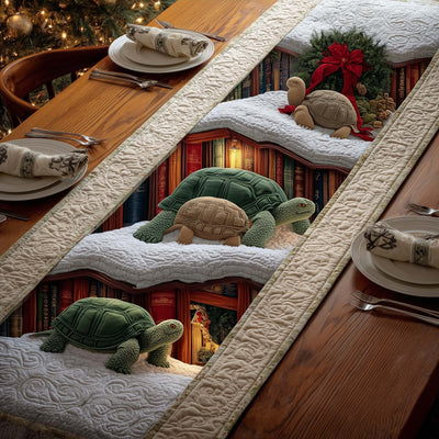 Library Turtles Quilted Table Runner Halloween Table Runner Thanksgiving Table Decor