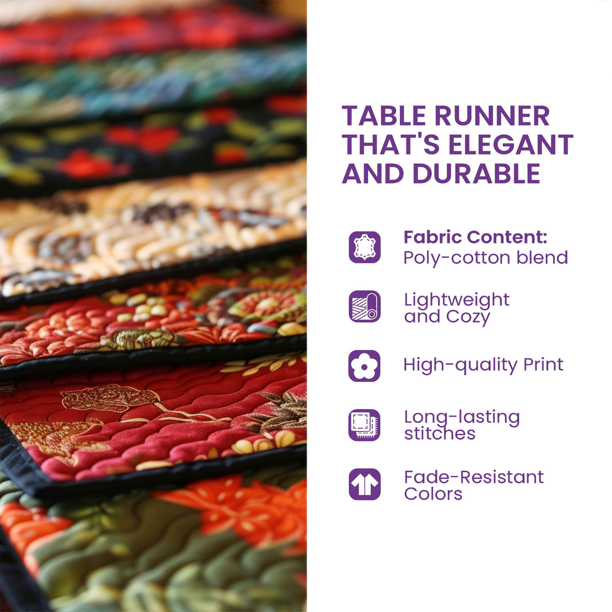 Healing Journey Quilted Table Runner Halloween Table Runner Thanksgiving Table Decor