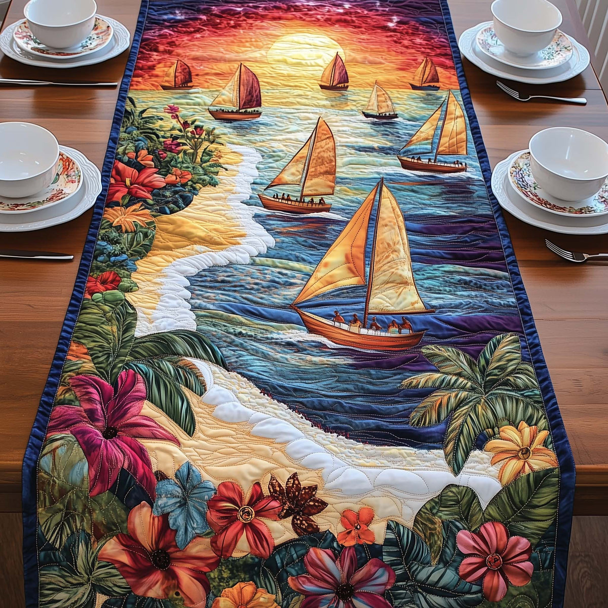 Healing Journey Quilted Table Runner Halloween Table Runner Thanksgiving Table Decor