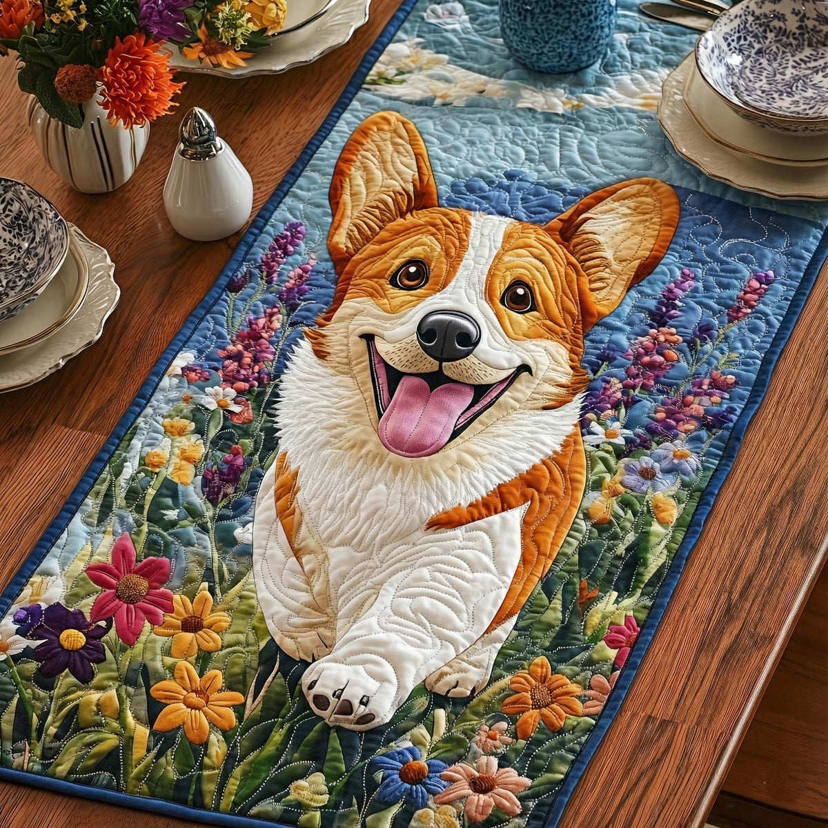 Joy Meadow Quilted Table Runner Halloween Table Runner Thanksgiving Table Decor