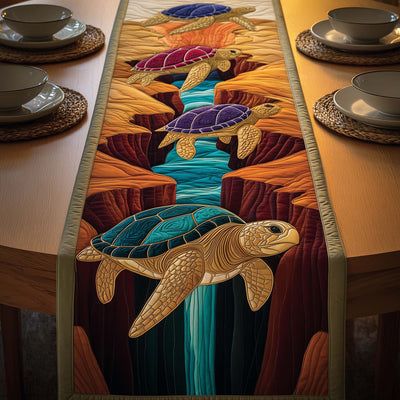 Canyon Turtles Quilted Table Runner Halloween Table Runner Thanksgiving Table Decor