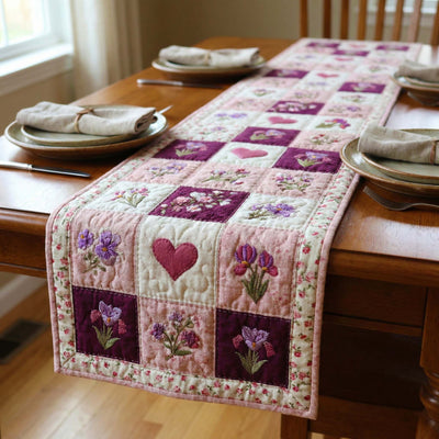 Blush Meadow Quilted Table Runner Halloween Table Runner Thanksgiving Table Decor