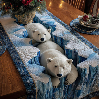 Polar Bear Quilted Table Runner Halloween Table Runner Thanksgiving Table Decor