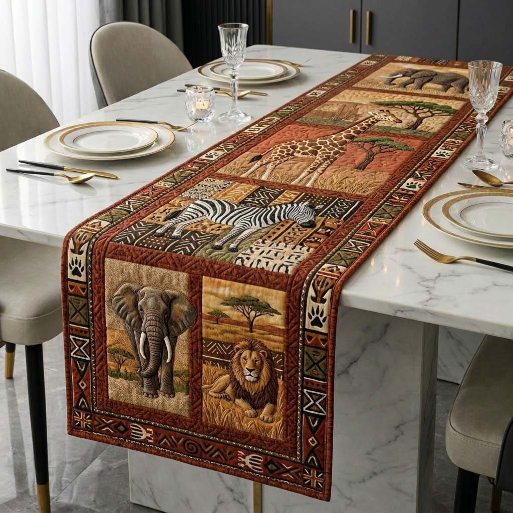 Earth Soul Quilted Table Runner Halloween Table Runner Thanksgiving Table Decor