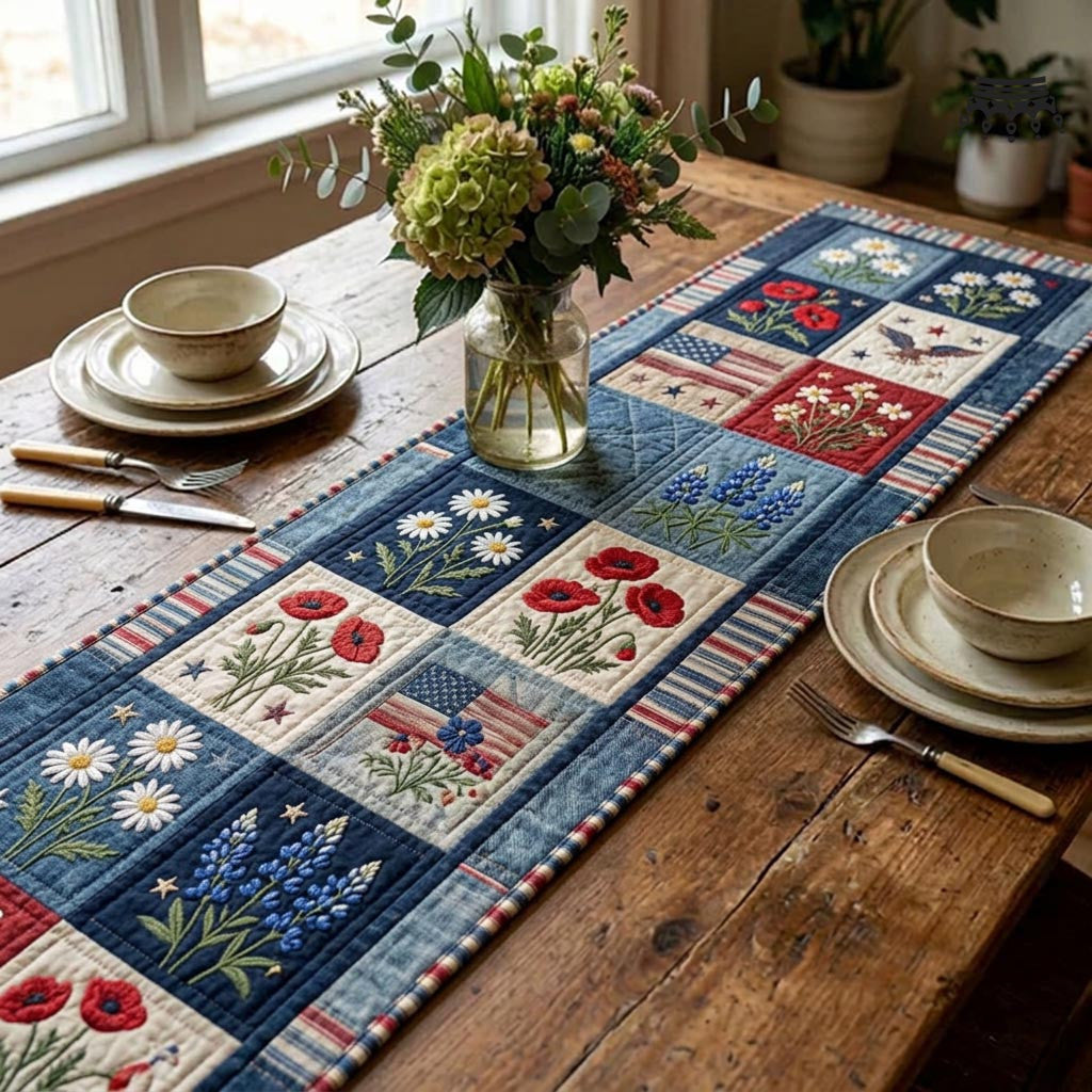 Timber Lodge Quilted Table Runner Halloween Table Runner Thanksgiving Table Decor