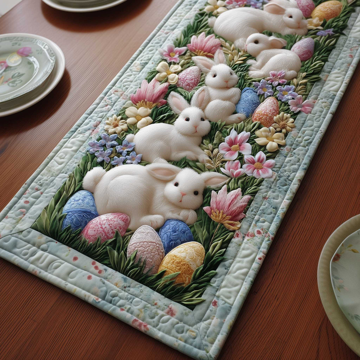Egg Charm Quilted Table Runner Halloween Table Runner Thanksgiving Table Decor