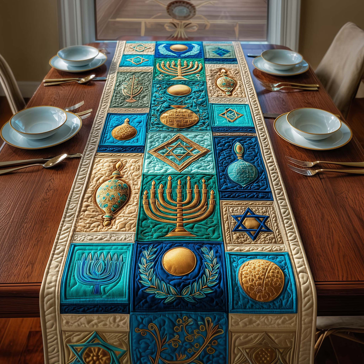 Royal Symbols Quilted Table Runner Halloween Table Runner Thanksgiving Table Decor