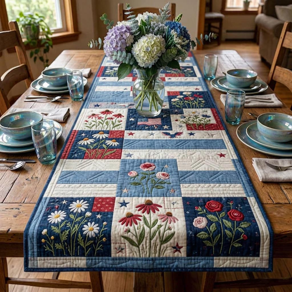 Rustic Bear Quilted Table Runner Halloween Table Runner Thanksgiving Table Decor