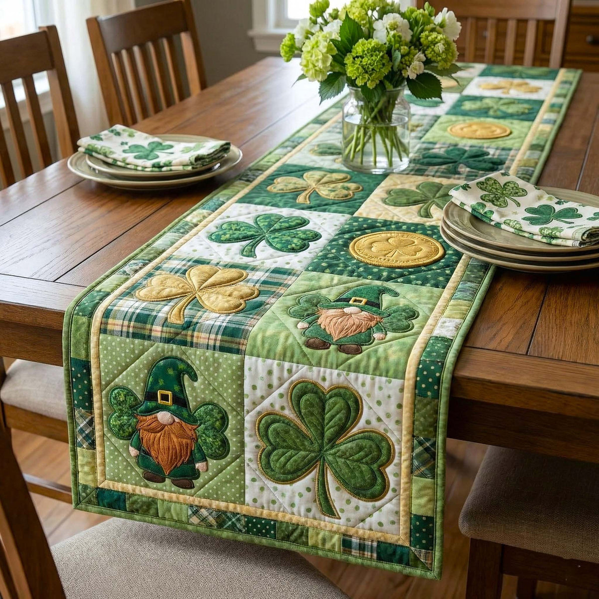 Irish Blessing Quilted Table Runner Halloween Table Runner Thanksgiving Table Decor