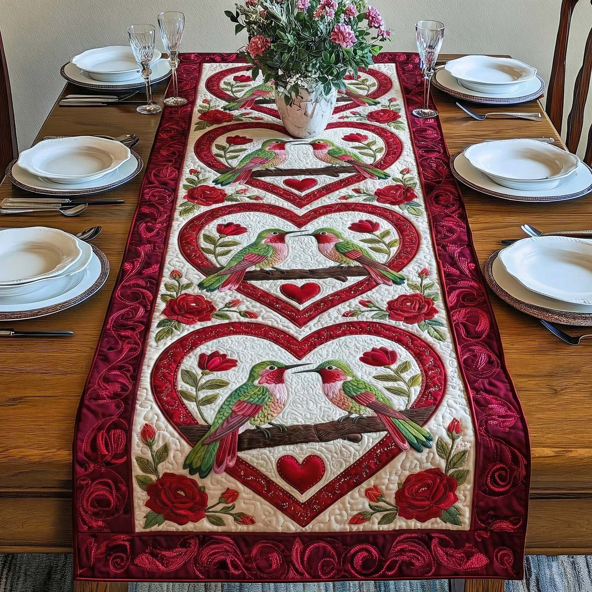 Iridescent Drift Quilted Table Runner Halloween Table Runner Thanksgiving Table Decor