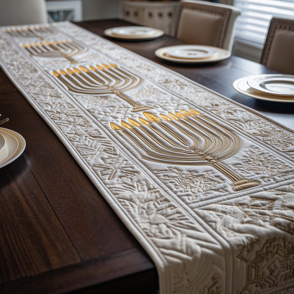 Festival of Lights Quilted Table Runner Halloween Table Runner Thanksgiving Table Decor
