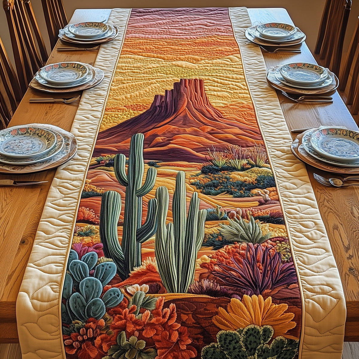 Southwest Spirit Quilted Table Runner Halloween Table Runner Thanksgiving Table Decor