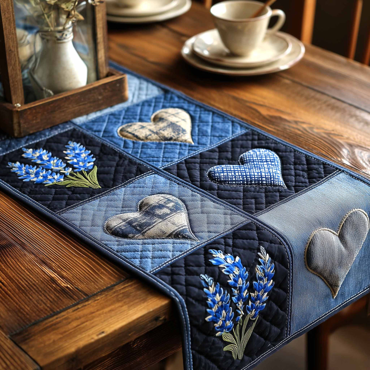 Liberty Bloom Quilted Table Runner Halloween Table Runner Thanksgiving Table Decor
