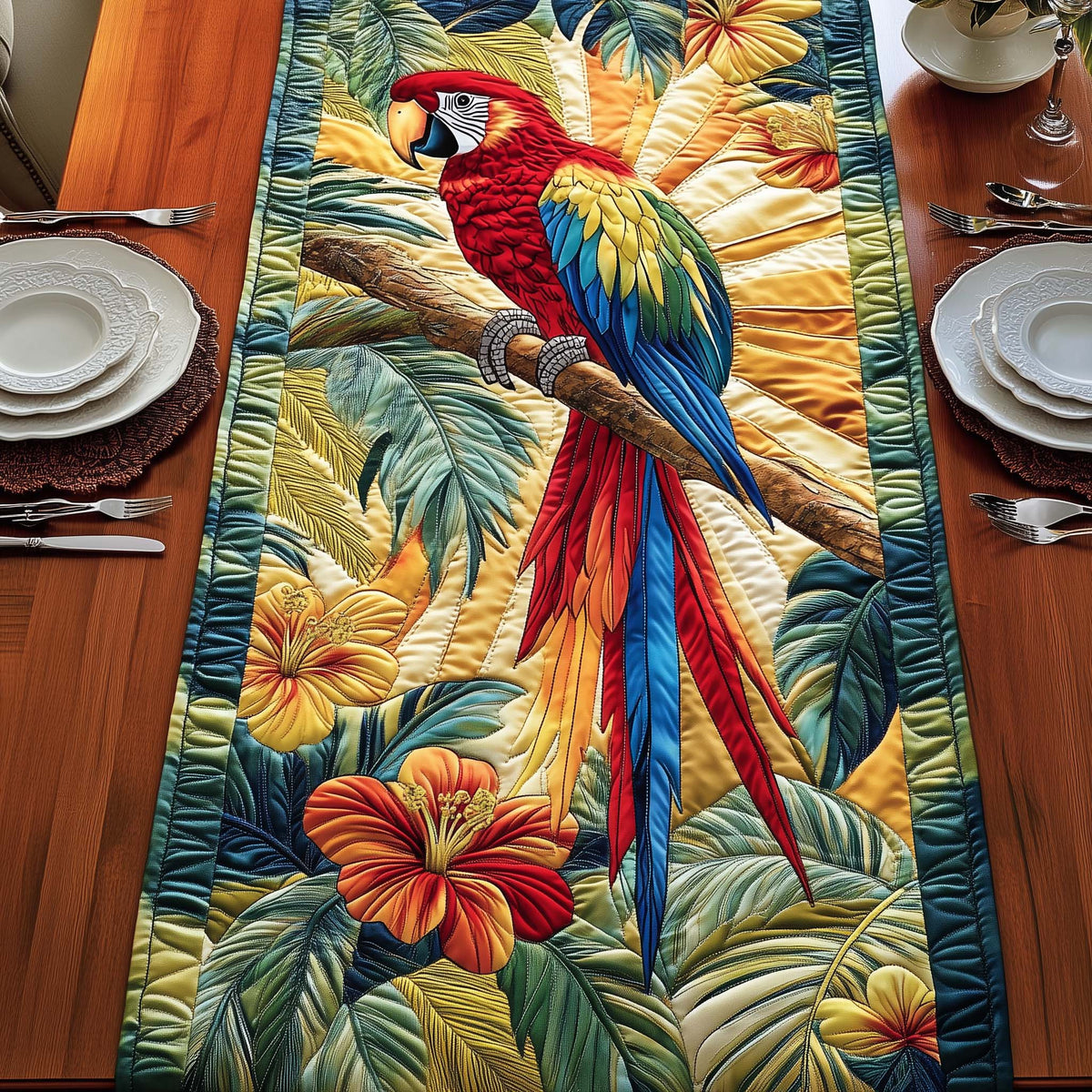 Golden Canopy Quilted Table Runner Halloween Table Runner Thanksgiving Table Decor