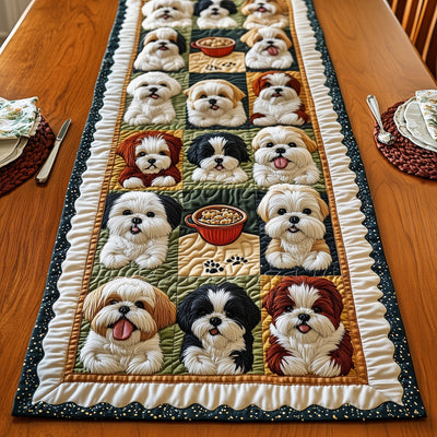 Shih Tzu Quilted Table Runner Halloween Table Runner Thanksgiving Table Decor