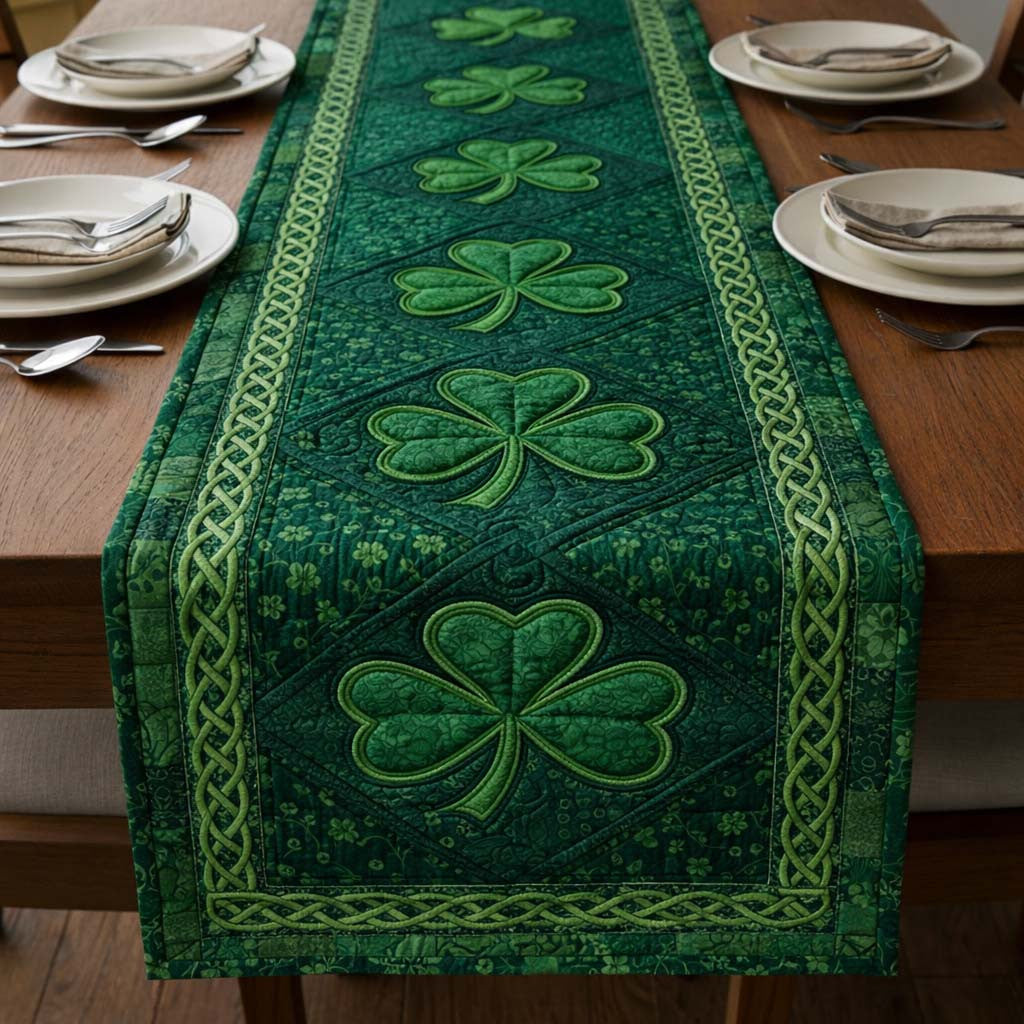 Emerald Fortune Quilted Table Runner Halloween Table Runner Thanksgiving Table Decor