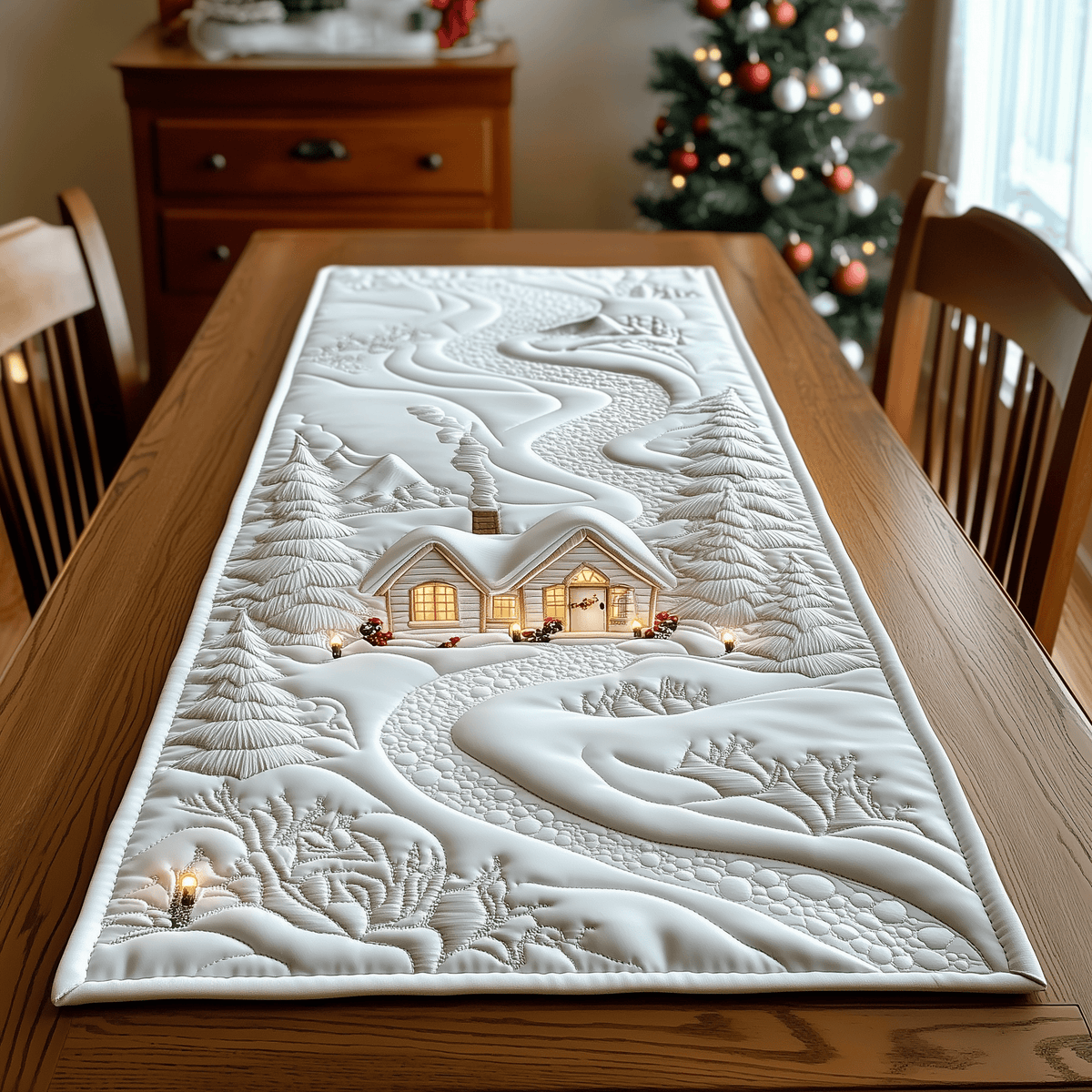 Winter Wonderland Quilted Table Runner Halloween Table Runner Thanksgiving Table Decor