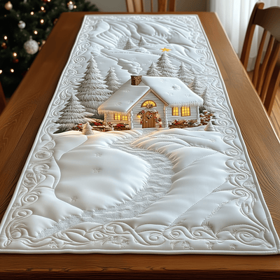 Winter Wonderland Quilted Table Runner Halloween Table Runner Thanksgiving Table Decor