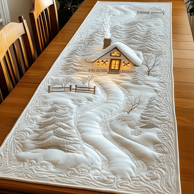 Winter Wonderland Quilted Table Runner Halloween Table Runner Thanksgiving Table Decor
