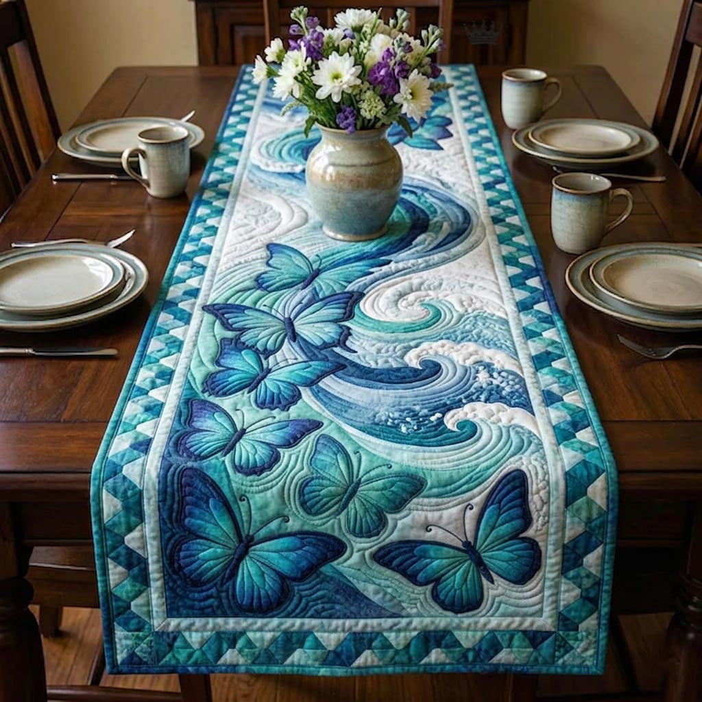 Butterfly Dream Quilted Table Runner Halloween Table Runner Thanksgiving Table Decor