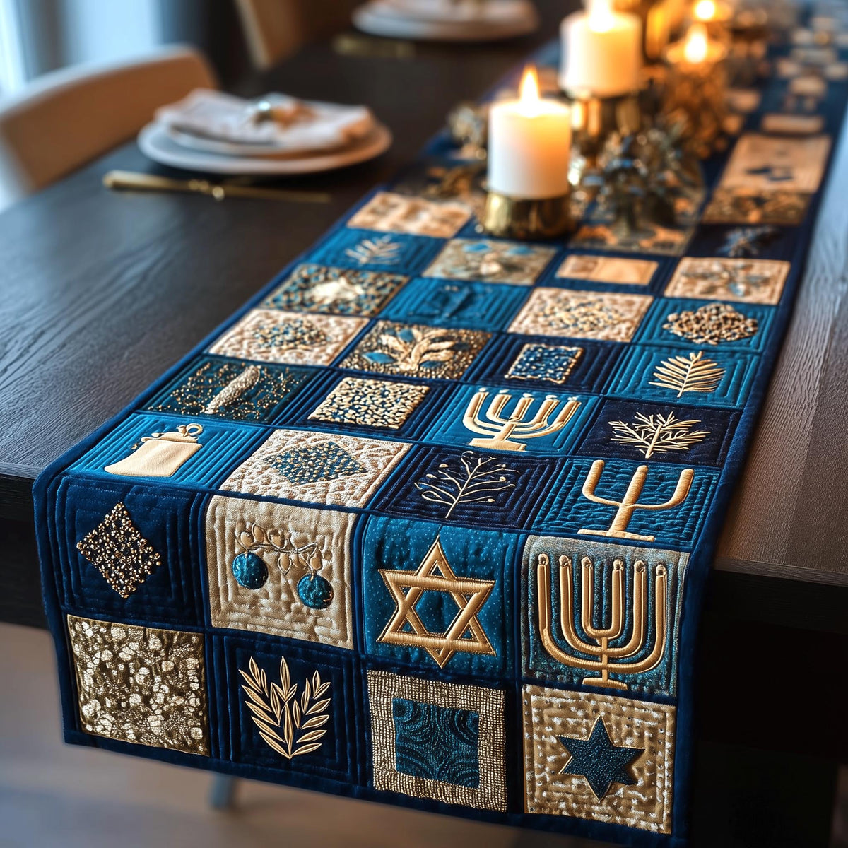 Heritage Glow Quilted Table Runner Halloween Table Runner Thanksgiving Table Decor