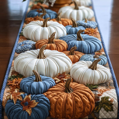 Crisp Autumn Patch Quilted Table Runner Halloween Table Runner Thanksgiving Table Decor