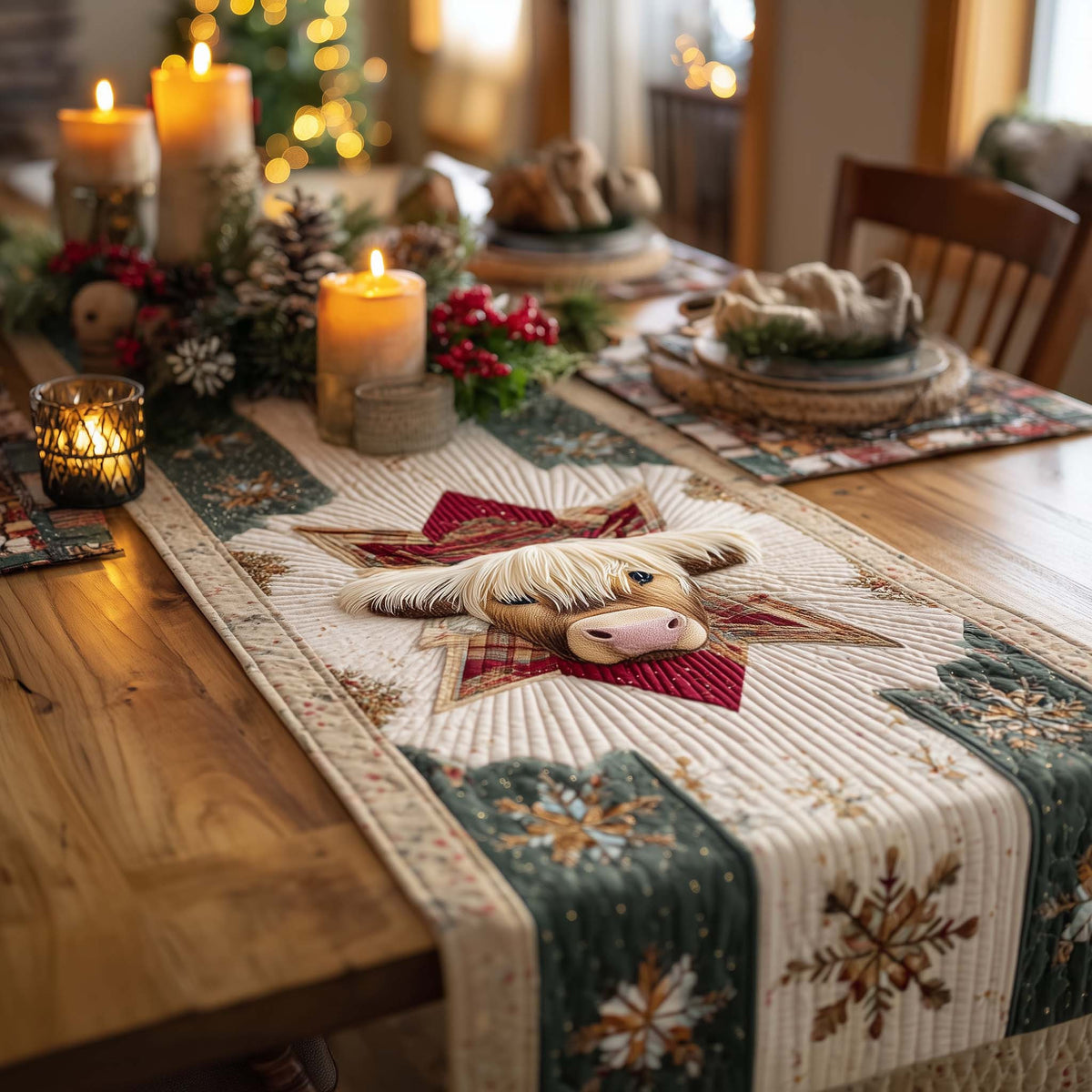 Highland Pride Quilted Table Runner Halloween Table Runner Thanksgiving Table Decor