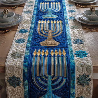 Classic Menorah Quilted Table Runner Halloween Table Runner Thanksgiving Table Decor