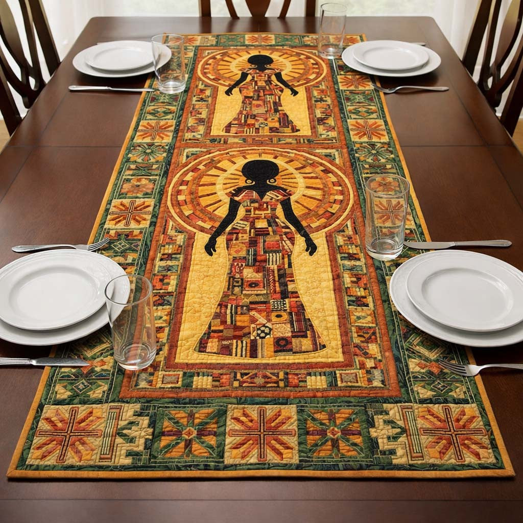Solar Empress Quilted Table Runner Halloween Table Runner Thanksgiving Table Decor