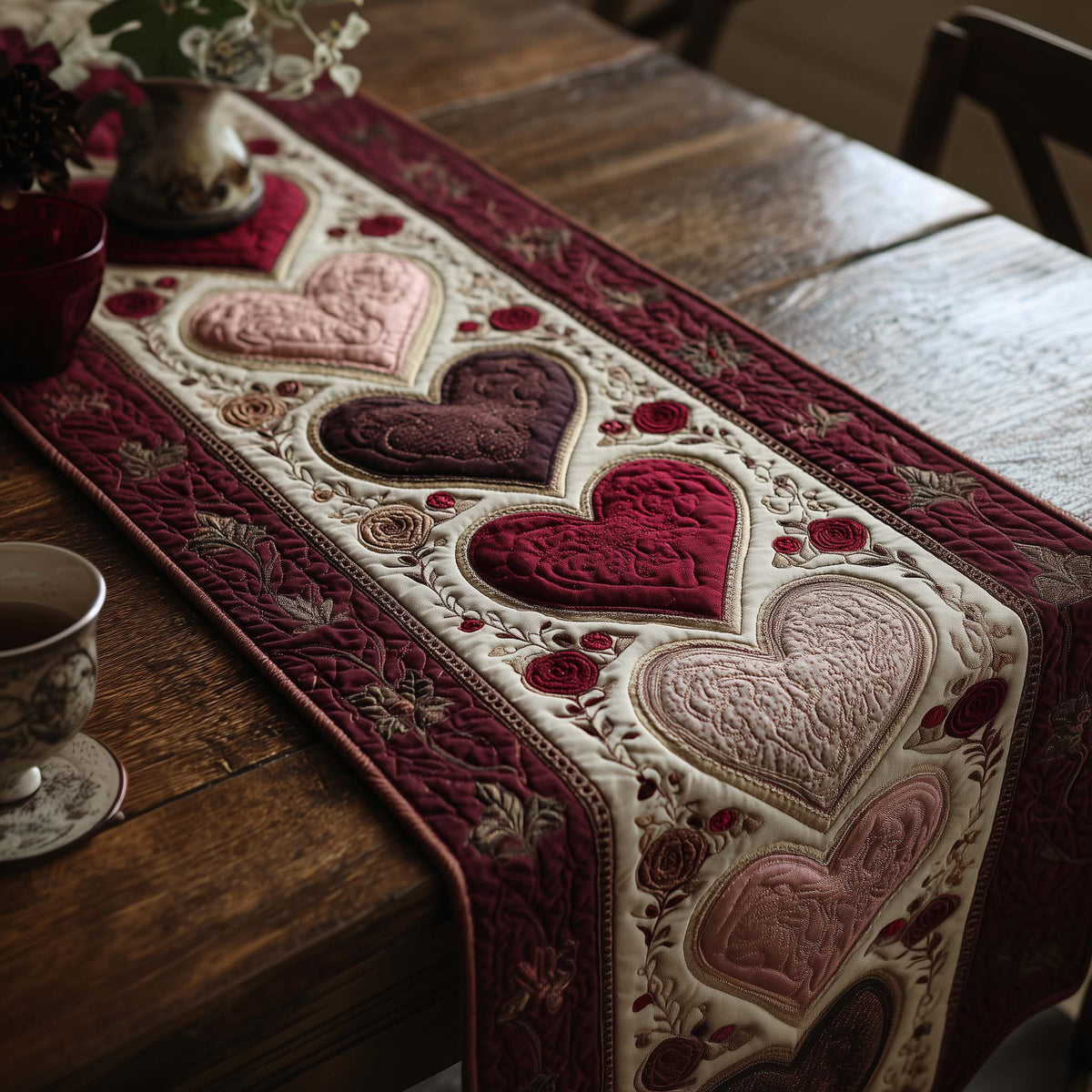 Love Symphony Quilted Table Runner Halloween Table Runner Thanksgiving Table Decor