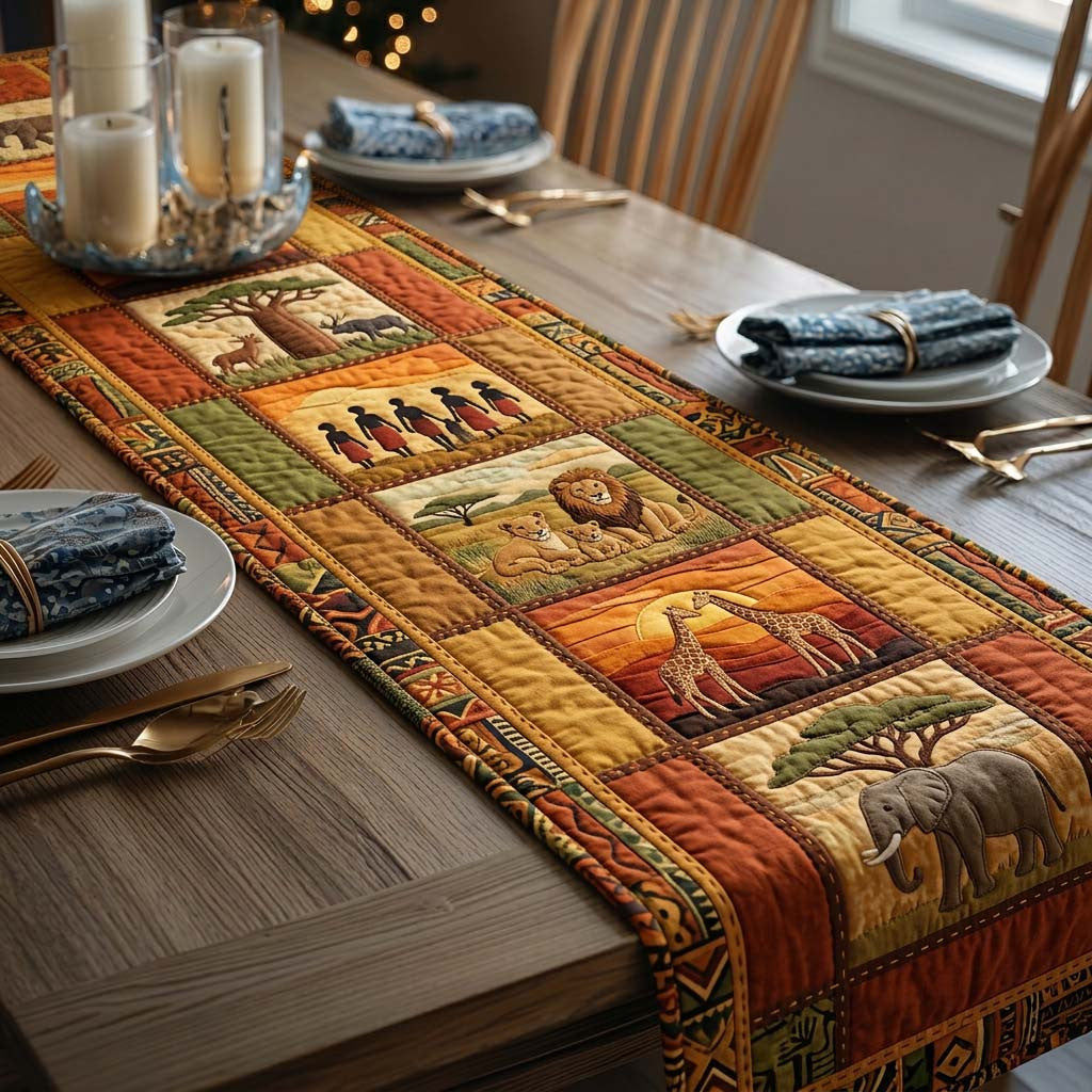 Savanna Spirit Quilted Table Runner Halloween Table Runner Thanksgiving Table Decor