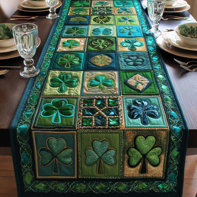 Shamrock Quilted Table Runner Halloween Table Runner Thanksgiving Table Decor