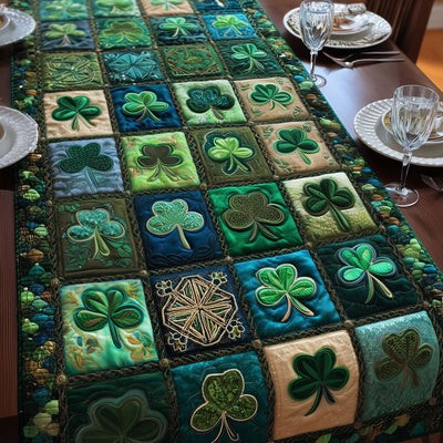 Shamrock Quilted Table Runner Halloween Table Runner Thanksgiving Table Decor