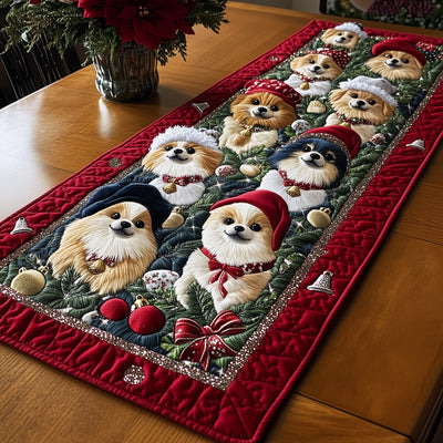 Jolly Pomeranian Quilted Table Runner Halloween Table Runner Thanksgiving Table Decor