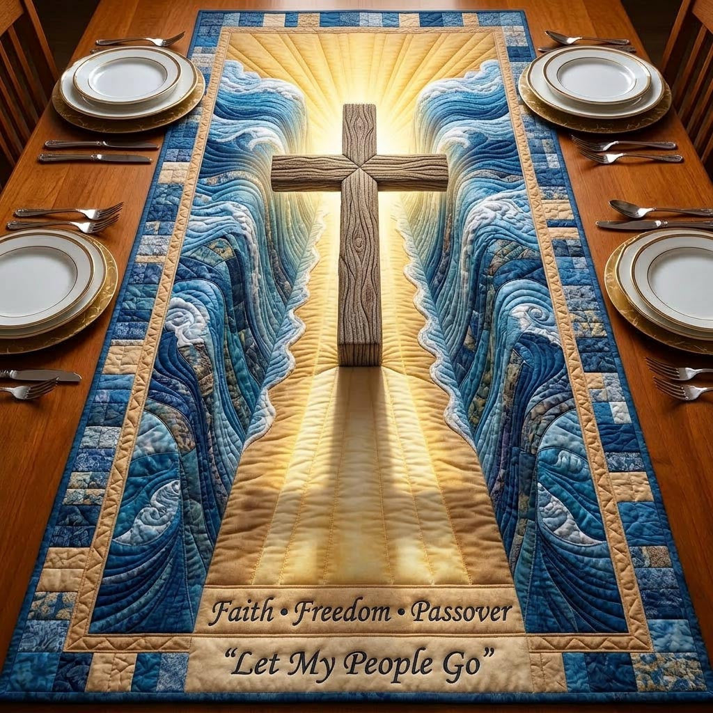 Passover Light Quilted Table Runner Halloween Table Runner Thanksgiving Table Decor