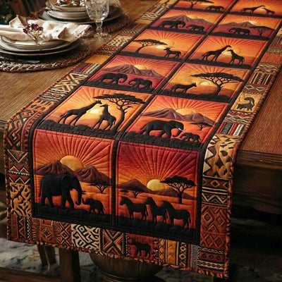 Sunset Journey Quilted Table Runner Halloween Table Runner Thanksgiving Table Decor