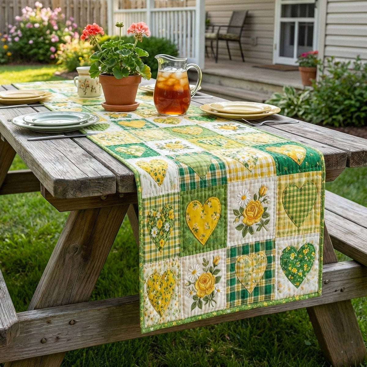 Springtime Adore Quilted Table Runner Halloween Table Runner Thanksgiving Table Decor