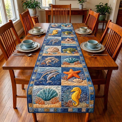 Ocean Party Quilted Table Runner Halloween Table Runner Thanksgiving Table Decor