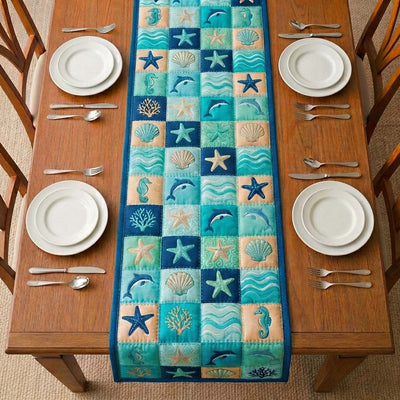 Ocean Party Quilted Table Runner Halloween Table Runner Thanksgiving Table Decor