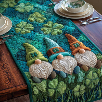 Emerald Gnome Quilted Table Runner Halloween Table Runner Thanksgiving Table Decor