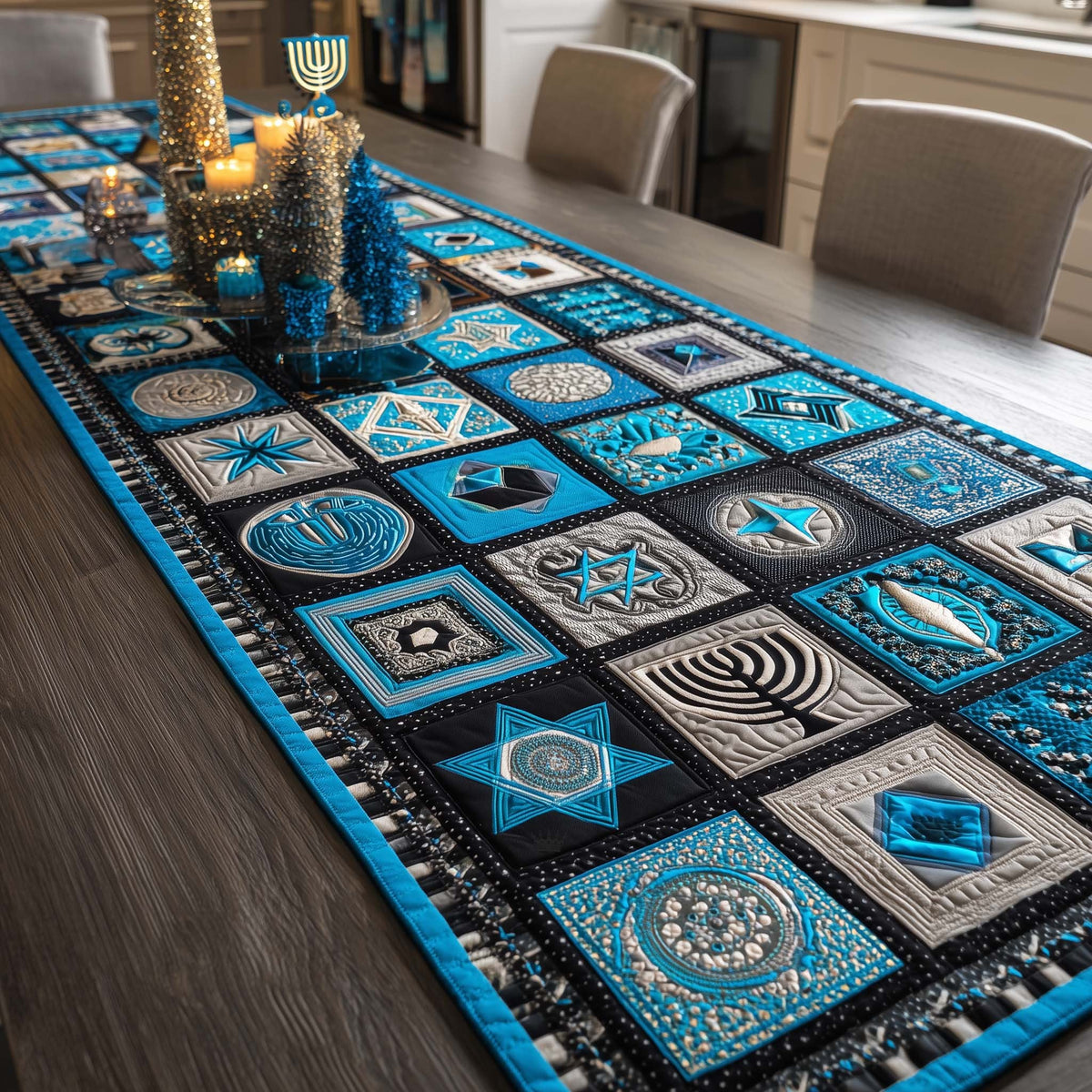 Hanukkah Patchwork Quilted Table Runner Halloween Table Runner Thanksgiving Table Decor